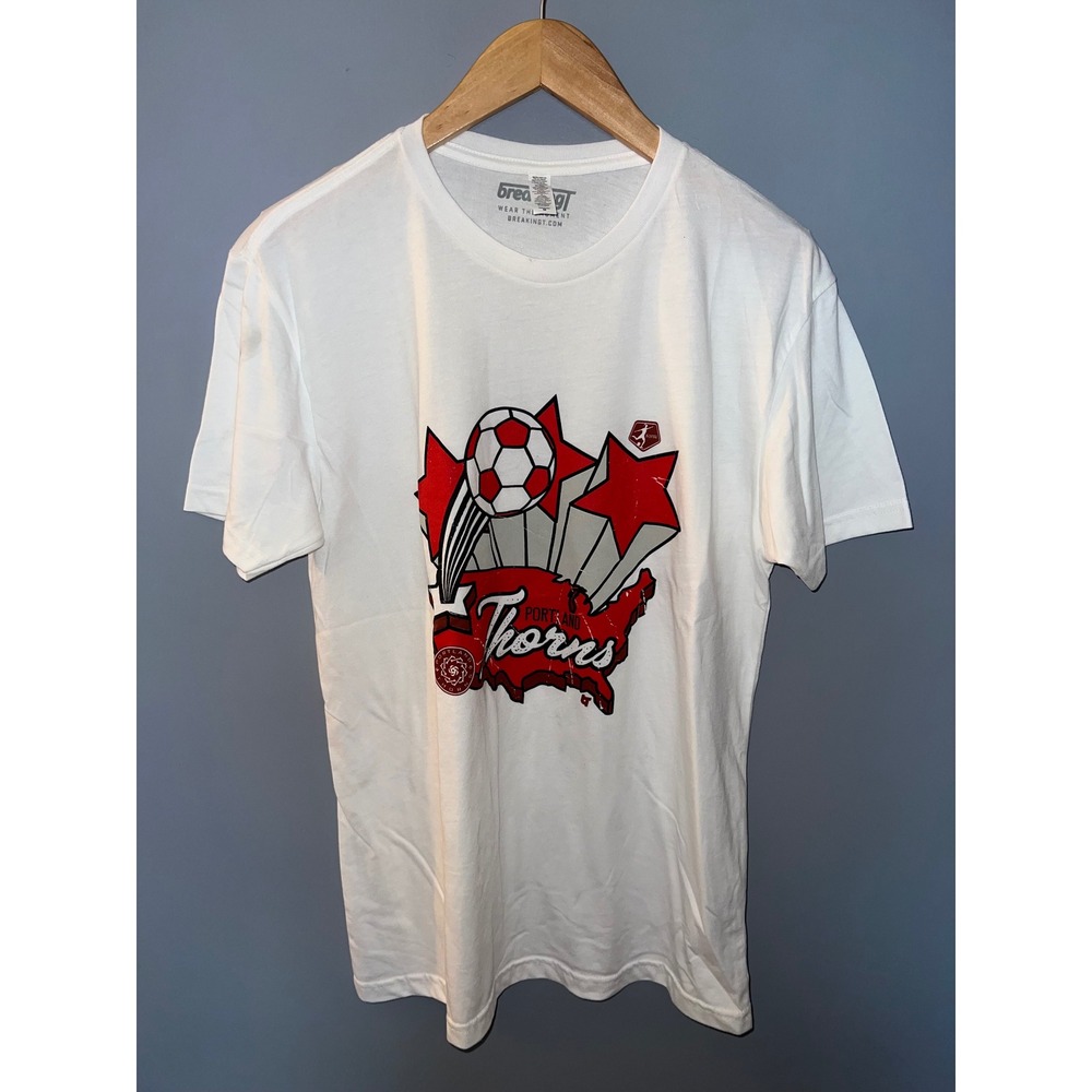 BreakingT Portland Thorns FC NWSL Soccer Graphic T-Shirt White Mens Medium